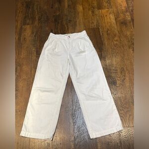 Madewell The Harlow Wide Leg Pant 100% Cotton White 25P